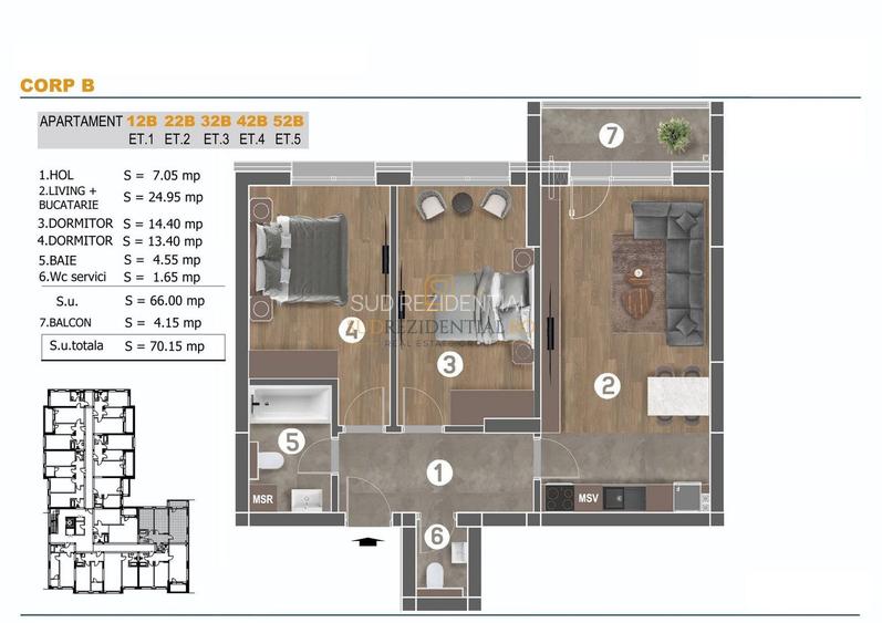 0 Comision - Apartament 3 camere, modern, zona excelenta in Sectorul 4 - 1