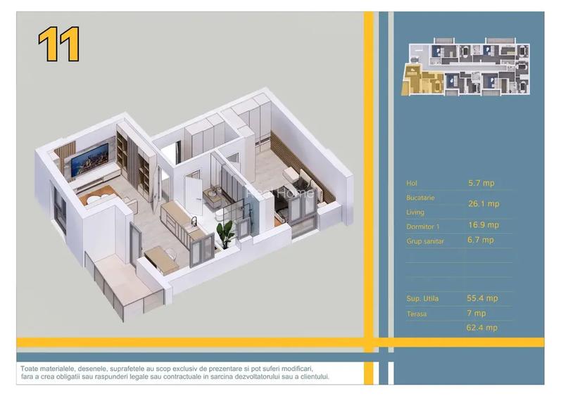 2 camere 55.4 mp utili + balcon 7 mp Ansamblu nou Sector 3–Pallady - 4