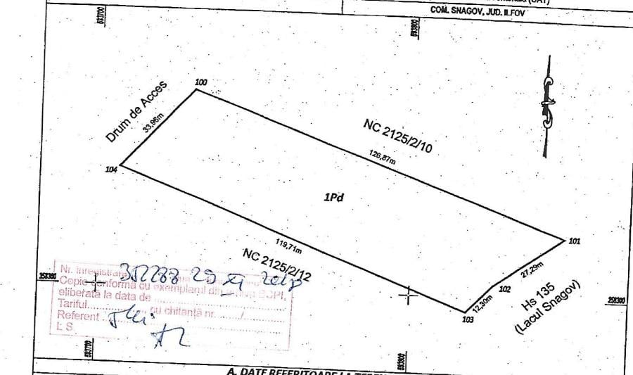 Teren de Vis,4000mp, 40m,deschidere,lac,padure,asfalt,utilitati,Snagov - 5