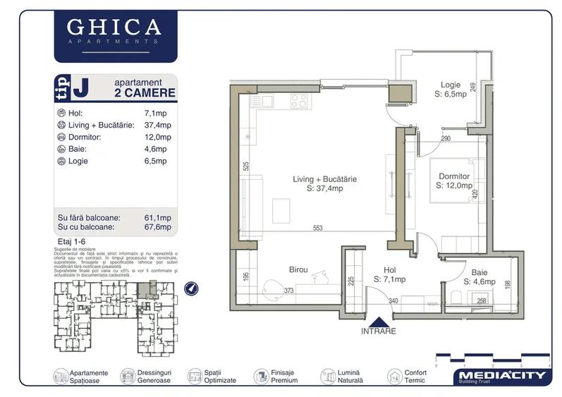 2 camere, ansamblu nou, Ghica Apartments - faza ll