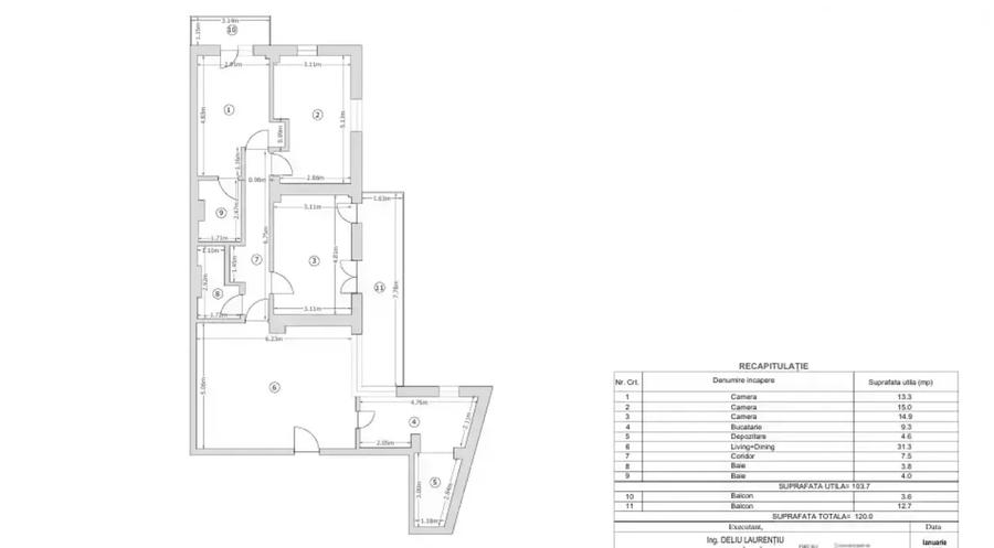 Apartament 4 Camere, 2 Bai, 2 Balcoane, in elegantul Cartier Armenesc - 12