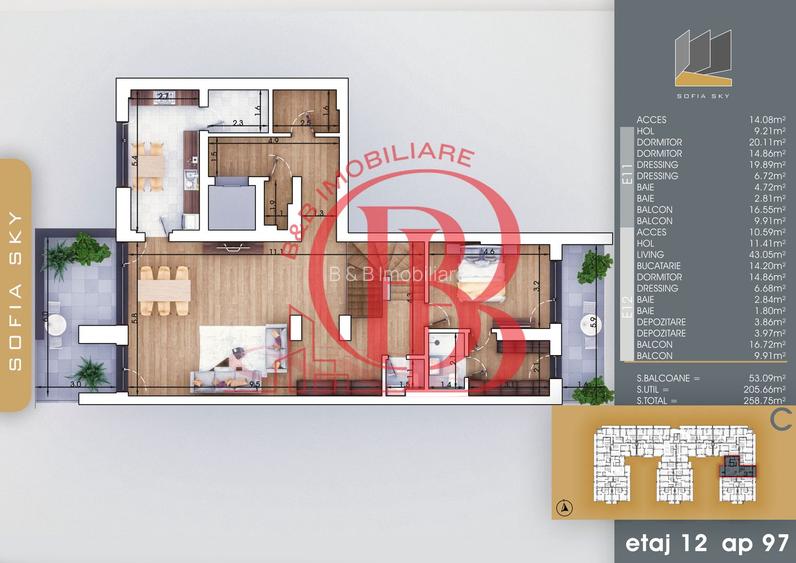 Duplex 4 camere 3 dormitoare cu baie proprie | Bloc Finalizat langa Metrou Teclu - 1