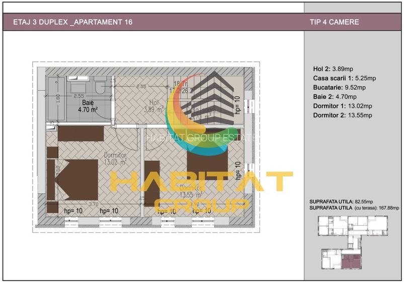 3 Camere nou DUPLEX Timpuri Noi cu Terasa 85.33 mp Finalizat - 9