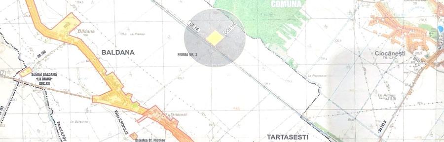 Teren intravilan arabil | Tartasesti | Baldana | Db 6,6 ha - 2