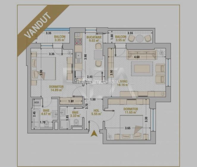 3 Camere + Loc de Parcare, Valea Larga - 9