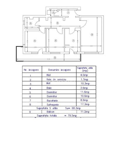 Republicii-z. p. M. Viteazul - 3cam, cf1A, dec,2/4 - 95000eu