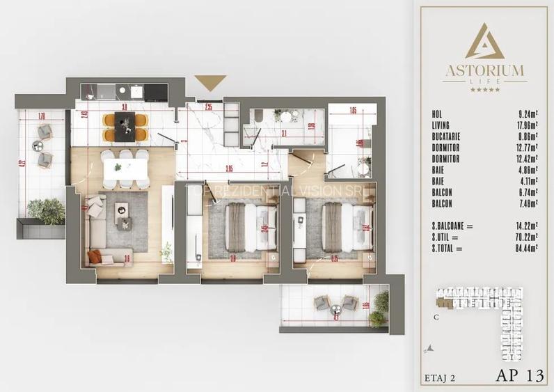 3 Camere_Astorim Life_Proiect Premium_Izolatie Fonica_ - 14