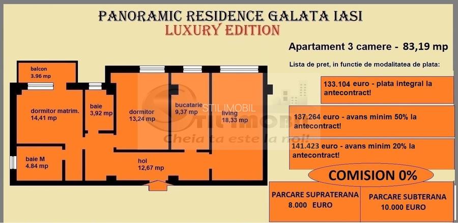 Apartament 3 camere de vanzare in Iasi, Galata, 83,19 mp, bloc nou - 2