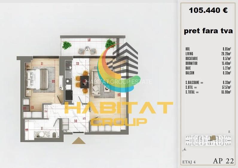 Pallady- 2 camere, 65.9 mp, Spațios, Luminos și Smart! - 7