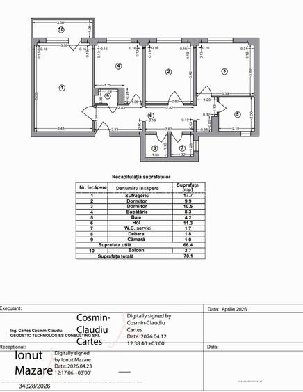Vanzare ap. 3 cam. et. 8 din 10 ,bl. 1980, Tineretului - str. Visana - 9