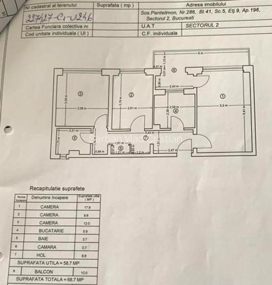 Apt 3 cam, vanzare /închiriere 600e/luna, 70 mp, renovat si mobilat –Morarilor - 3