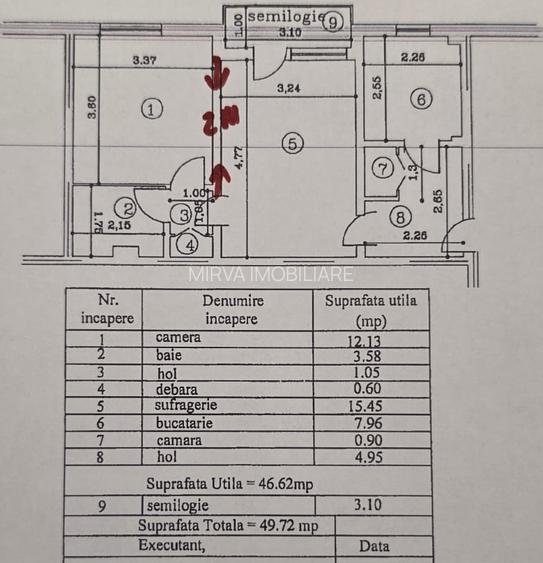 Apartament 2 camere mobilat și utilat – etaj 2 | Zona Sud - 1