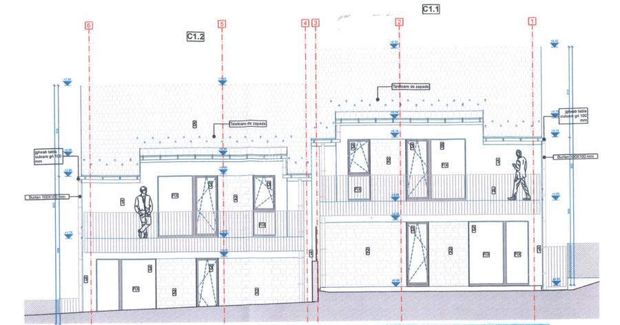 Proiect autorizat duplex (2 unitati) – teren intravilan 700 mp Chinteni - 2