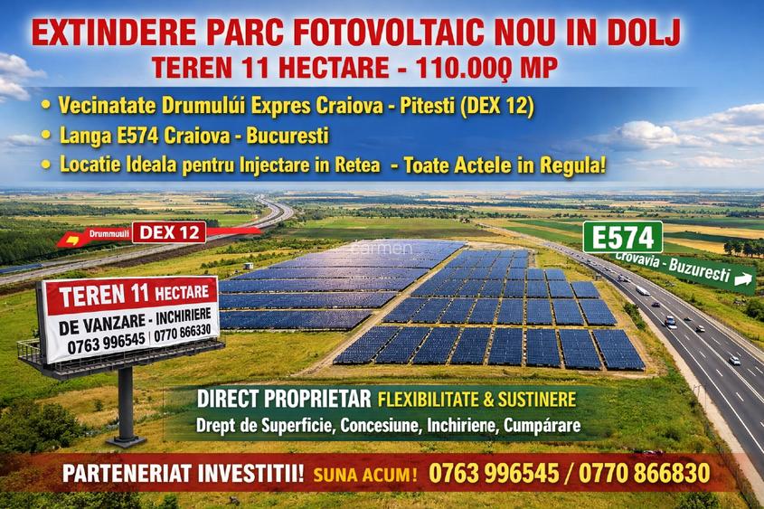 Teren  / inchiriere /concesionare / arenda pretabil parc fotovoltaic vanzare - 7