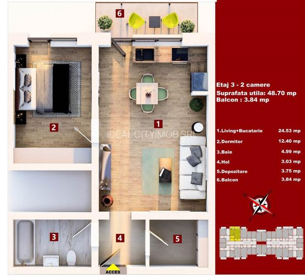 Apartament 2 camere nou nelocuit Subcetate Residence - 8