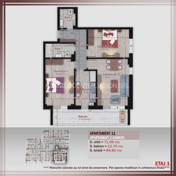 AP. 3CAM DECOMANDAT - BLOC PREMIUM / PALLADY.COMISION 0%! - 2