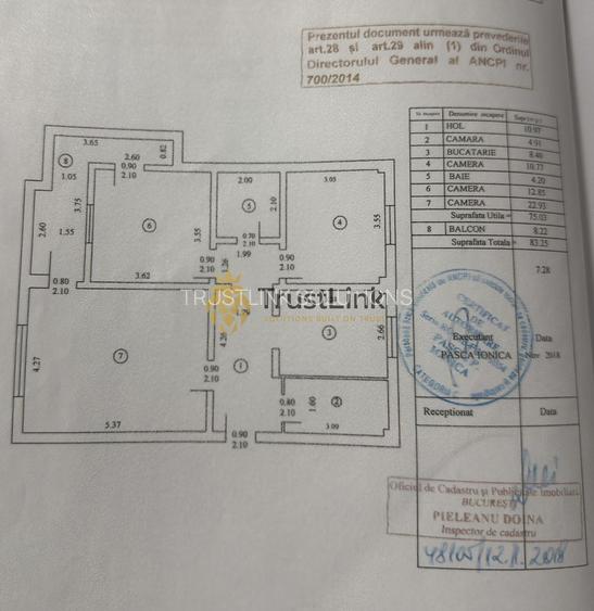Apartament 3 camere 83 mp Centrala  strd Margeanului Alexandriei - 1