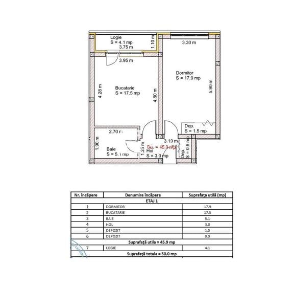 Apartament spațios 45,9 mp, configurabil 2 camere, etaj 1| Șelimbăr - 1