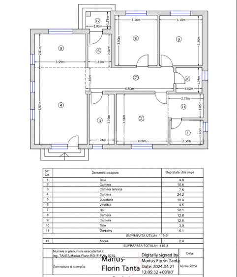 PROPRIETAR, casă parter 4 cam/2 băi, complet amenajată, totul nou, 510 mp teren - 16
