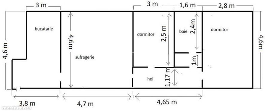 Confort 1 la etajul 2, model mare  cu centrală propie lingă Piața - 7