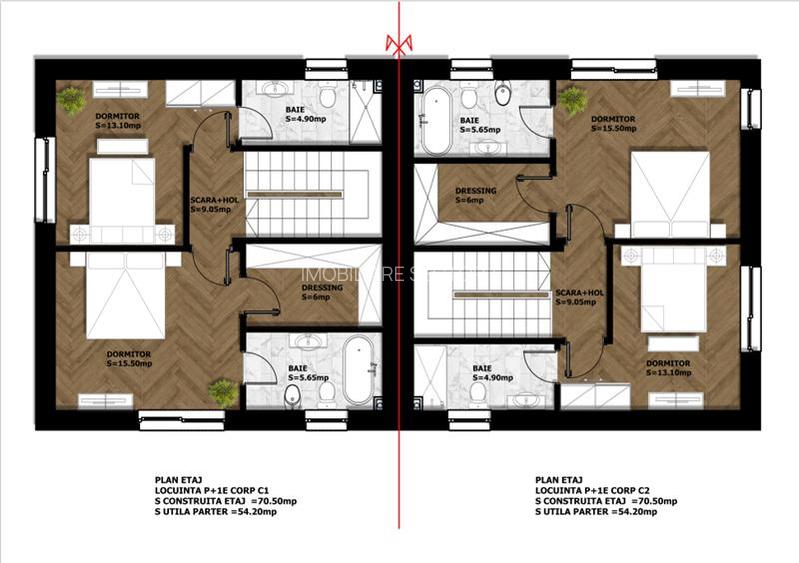 Doua vile de vanzare P+1 in proximitatea Parcului Dendrologic Chitila si a Padur - 2