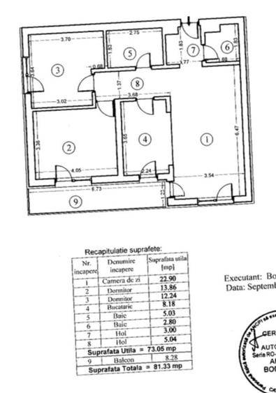 .Bloc nou.3 camere decomandate - 5