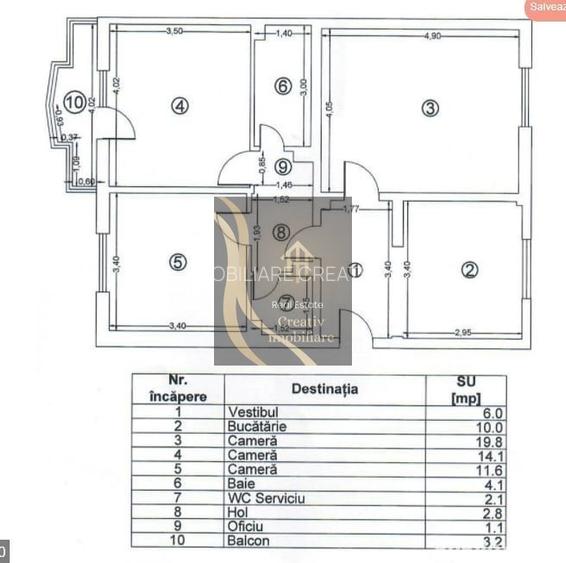 De vanzare apartatament cu 3 camere cu 2 bai si loc de parcare! - 8