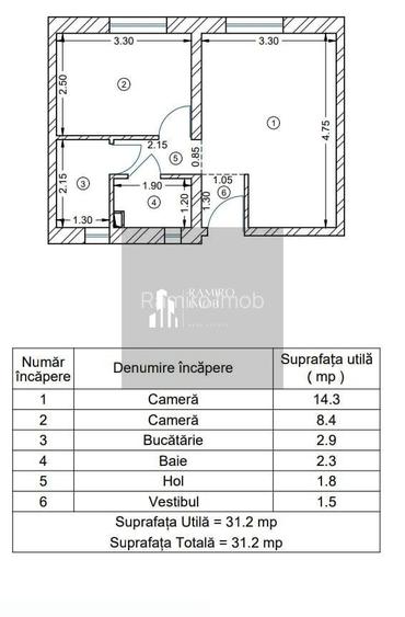 Apartament 2 camere semi-decomandat Salaj - 13