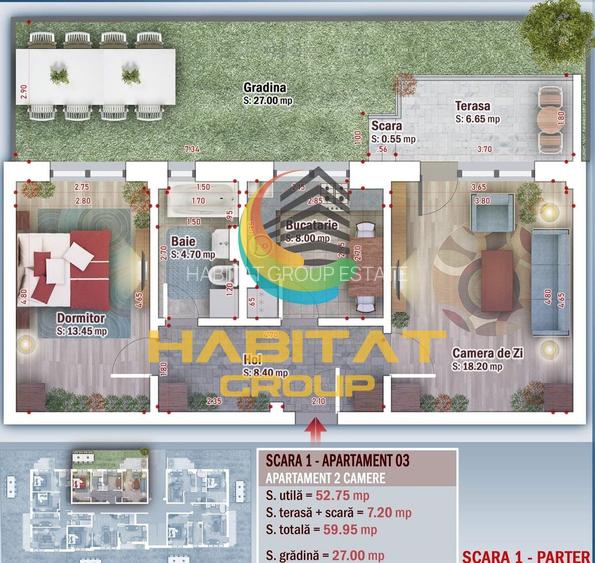 Pallady 2 camere 60 mp + curte 27 mp MUTARE RAPIDA - 2