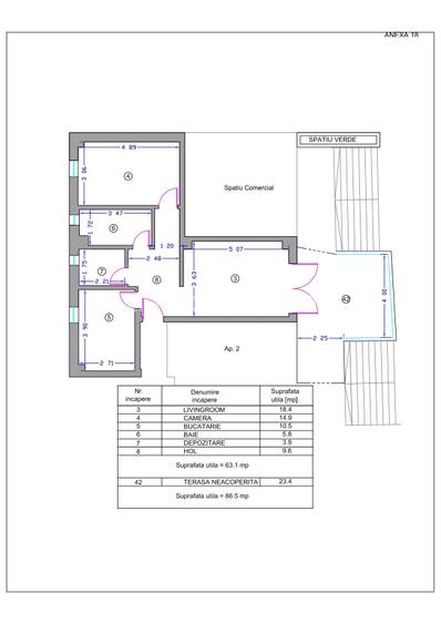 Spațiu cu  intrare stradală , 87 mp., terasa proprie, loc parcare, cladire 2026 - 12