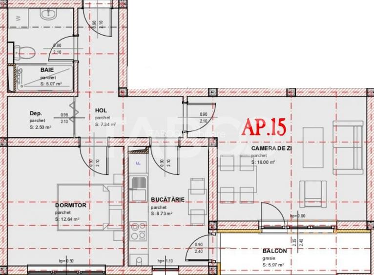 Apartament de vanzare 2 camere balcon loc parcare orientare sudica - 1