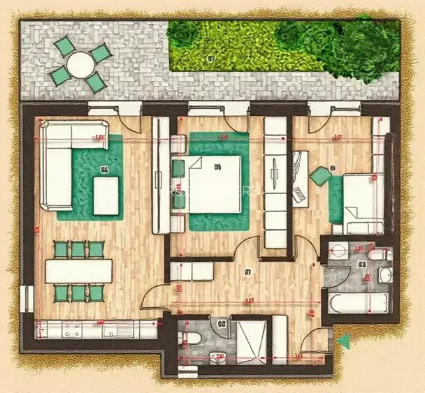 Apartament 3 camere cu grădină proprie, parter acte finalizate - 2