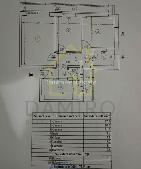 Apartament 3 camere Bd. Obregia Metrou Piata Sudului Decomandat Vedere Spate - 1