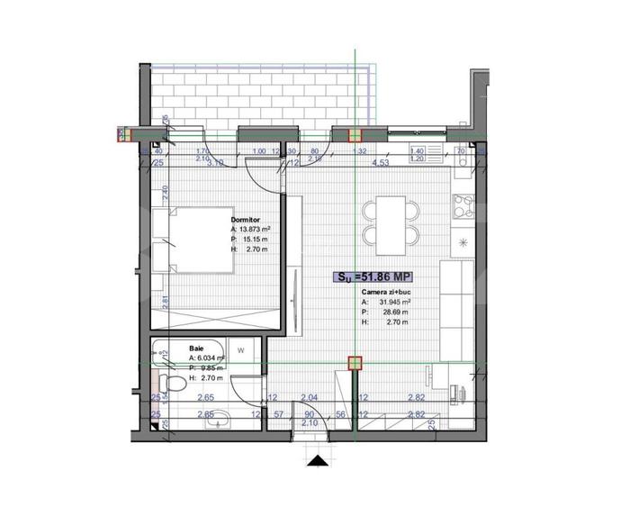 Apartament de 2 camere, 52 mp, finisat, zona Terra - 11