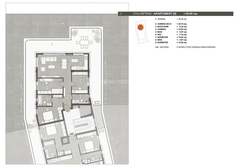 Apartamente de 3 camere + terase mari, finisaje de lux, Ultracentral - 9