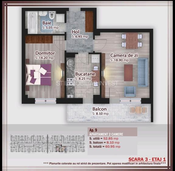 Apartament 2 camere decomandat,Cel mai mic pret, Rezidential Pallady - 2