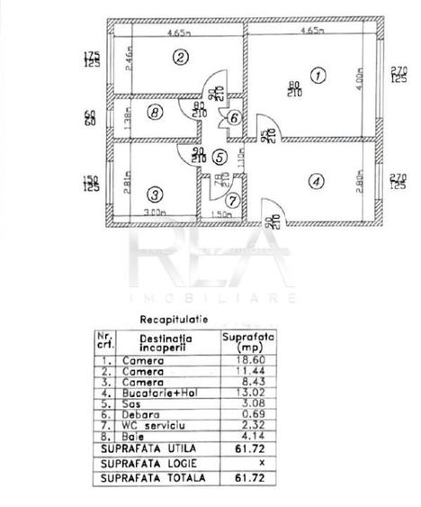 3 camere Vitan decomandat, an 1981, metrou, 62 mp, anvelopat - 7