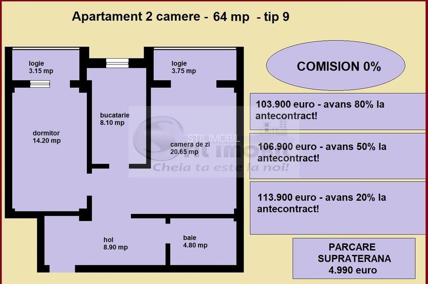Apartament 2 camere nou de vanzare in Iasi Valea Lupului, bloc nou - 2