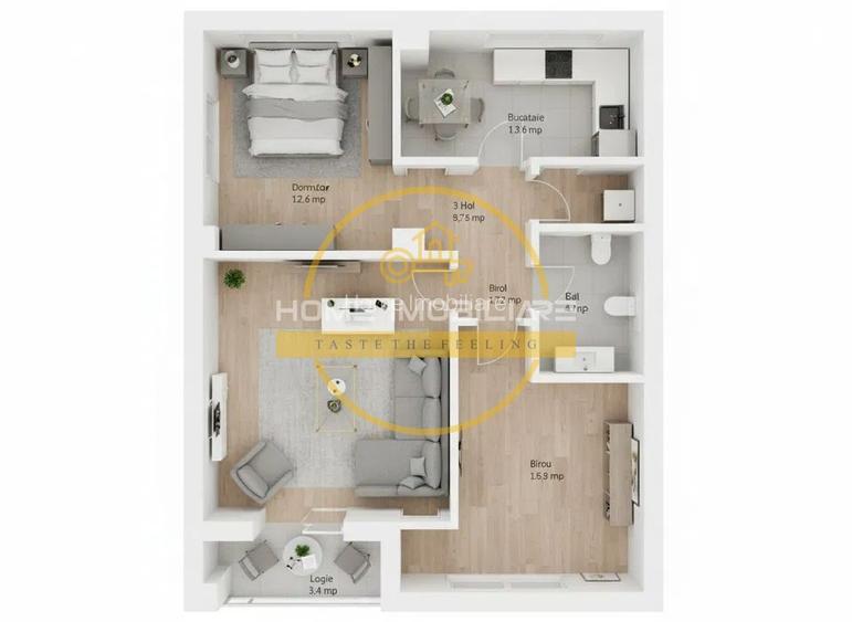 Etaj 1/Apartament 3Camere-Decomandat/Mobilat si Utilat! 1.5km de la Belvedere! - 9