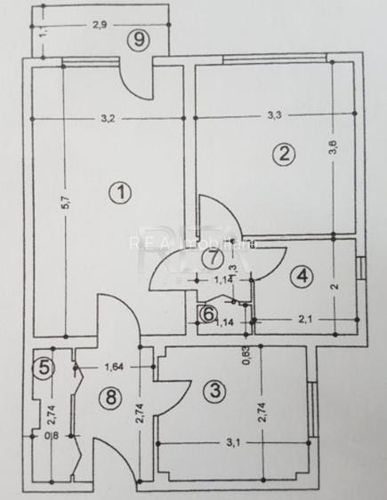 2 camere, 2/8, bloc 1989, 55mp-Sebastian - 12
