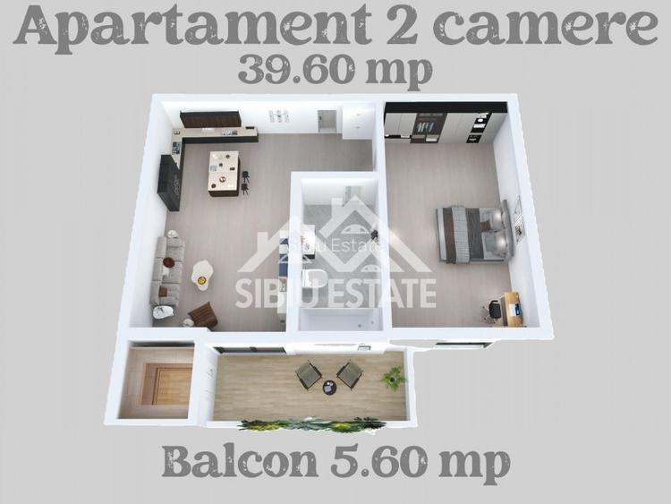 Apartament 2 camere 39,6 mp ,cu lift, Zona Lacul lui Binder - 6