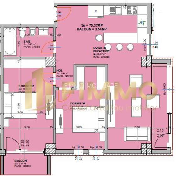 Ap. 3 camere | Bloc nou zona ULTRACENTRALA | 79 mpt | ID: 1784 - 3