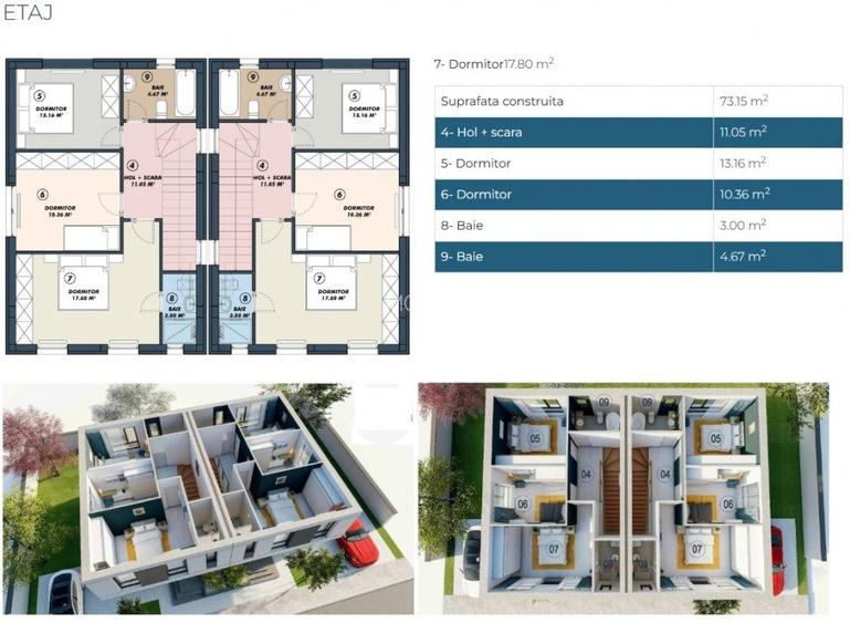 Casa 4 camere duplex | 120mp | Tunari | 0 comision | complex rezidential inchis - 5