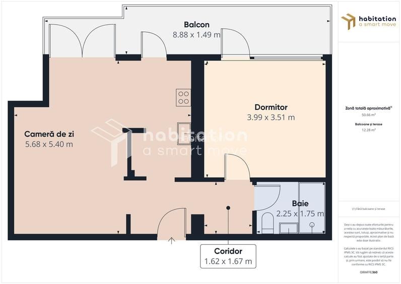 Tur virtual apartament 2 camere - intrare în Dumbrăvița, zona Kaufland - 18
