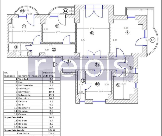 VANZARE 4 CAMERE DECOMANDAT -UNIRII - VEDERE FANTANI - 104mp - 25