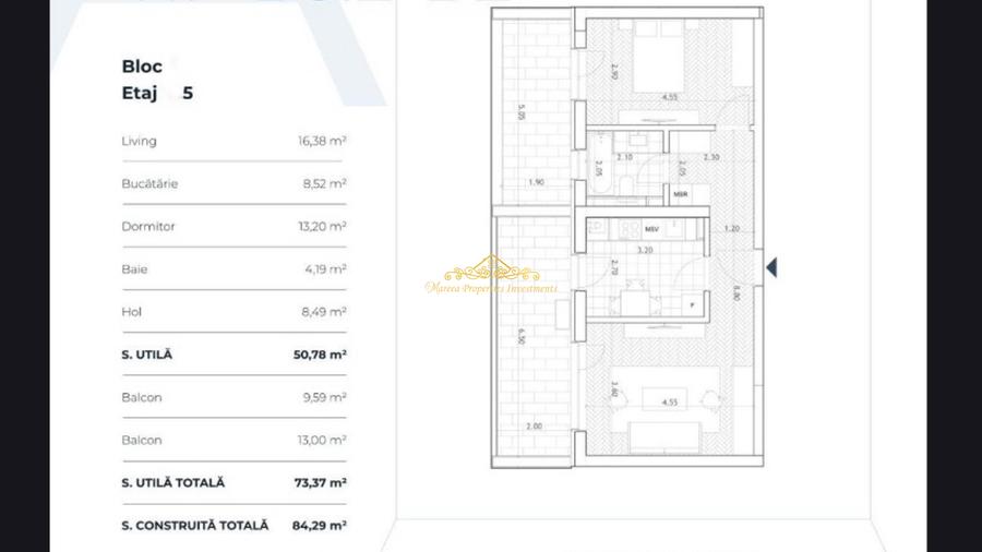 Prima Vista - Fabrica de Glucoza, apartament 2 camere, 2 balcoane