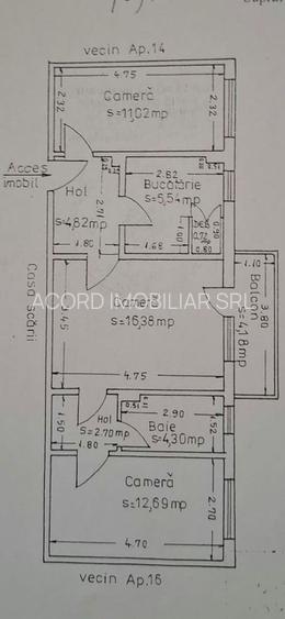 Apartament 3 camere semidecomandat - zona FAR - 7