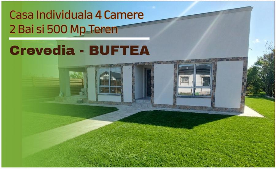 Oportunitate Crevedia-Buftea | Casă Parter | 4 Camere | Teren 500Mp | TVA Inclus