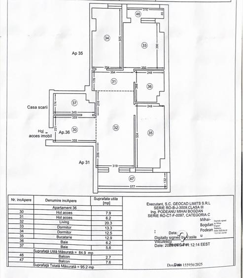 Apartament spațios cu 3 camere | 95,2 MP | Etaj 5 | Vedere panoramica
