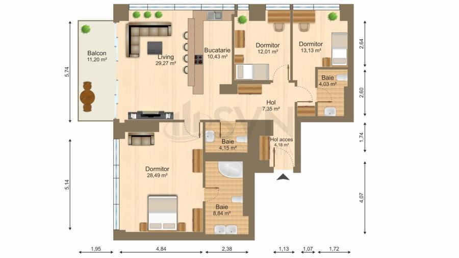 REA1027533 Apartament High End 4 camere I One Mircea Eliade